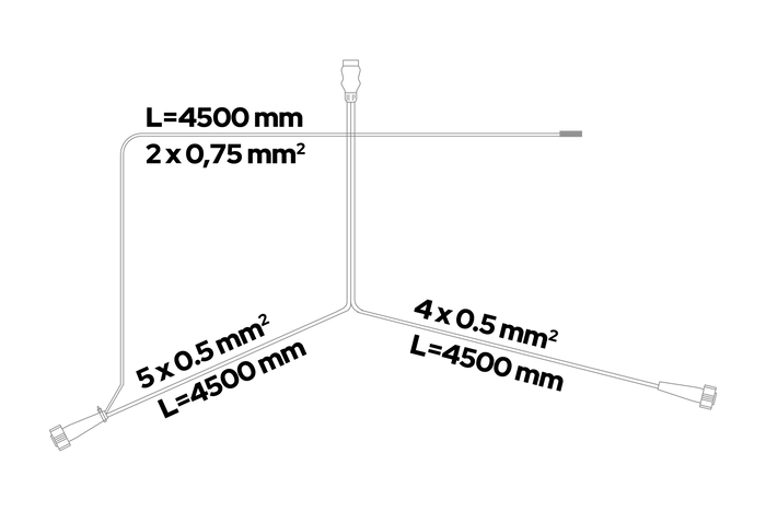 Lyssæt: ASPÖCK MULTIPOINT V baglygter + ASPÖCK FLEXIPOINT I sidemarkeringslygter + ASPÖCK 4,5 m 7-PIN sele