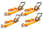 Sæt med fire UNITRAILER 5m/50mm/5t orange transportbånd med strammer
