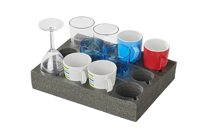 ProPlus 761472 Camper kop- og glasholder, hårdt skum, rummer 12 kopper