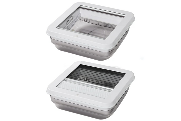 ProPlus 610905V01 tagvindue til campingvogn med LED-belysning 400x400mm