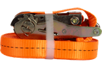 Sæt med fire UNITRAILER 12m/25mm/1t orange transportbånd med strammer