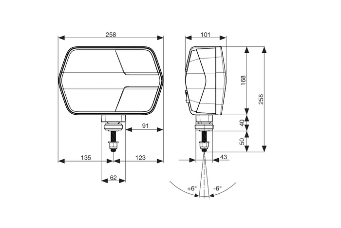 ASPÖCK LuxLED II LED-forlygter 7 funktioner 6-benet DEUTSCH DT06-6S venstre+højre