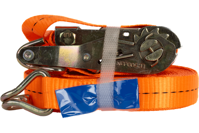 Sæt med fire UNITRAILER 12m/25mm/1t orange transportbånd med strammer
