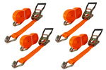 Sæt med fire UNITRAILER 15m/50mm/5t orange transportbånd med strammer