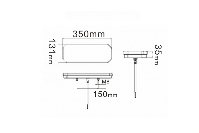 TruckLED L1949+L1950 baglygter LED-kabel 0,45m 6 funktioner venstre+højre