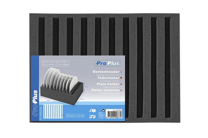 ProPlus 761472PMV01 Campingvognstallerkenholder Skumstativ til 10 tallerkener