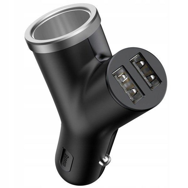BASEUS Y Type 2xUSB Biloplader, Cigarettænderstik 40W