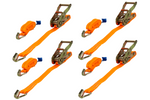 Sæt med fire UNITRAILER 8m/25mm/1t orange transportbånd med strammer